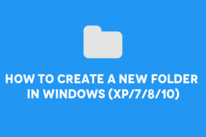 How to Create a folder in windows