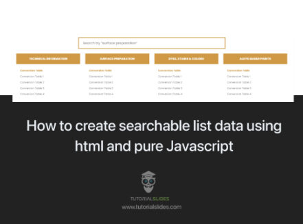 create a searchable list javascript